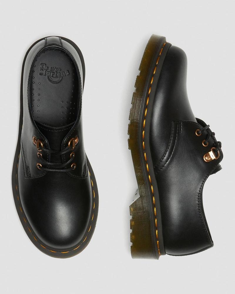 Zapatos Oxford Dr Martens 1461 Rose Gold Hardware Cuero Mujer Negros | MX 427WNB